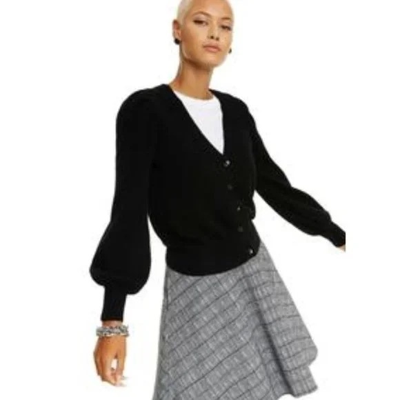 Charter Club Women's Cashmere Balloon Sleeve Cardigan Sweater - Picture 1 of 3